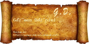 Gémes Dániel névjegykártya