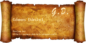 Gémes Dániel névjegykártya
